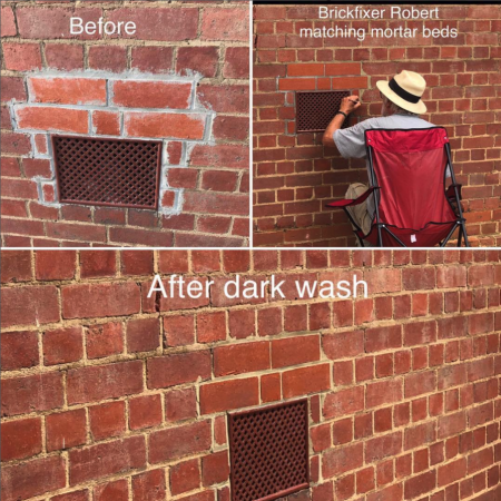 Tinting heritage brickwork at Flemington Raceway Pavilion stadium